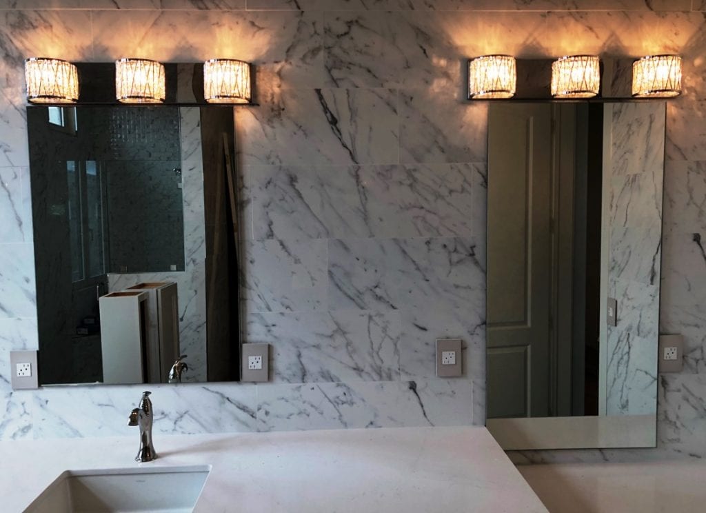 Bathroom mirrors - vanity - dual - on marble look