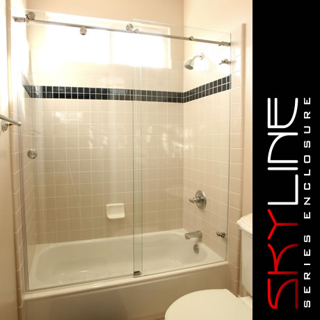 Clear Glass Shower Door Tub Enclosure Skyline05