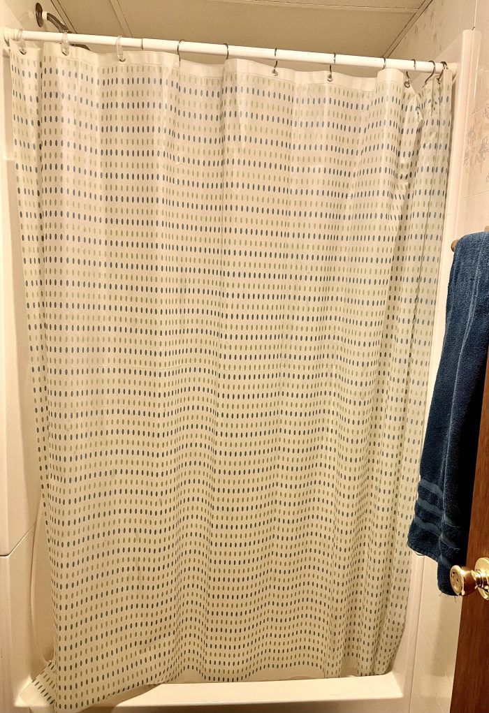 old shower curtain