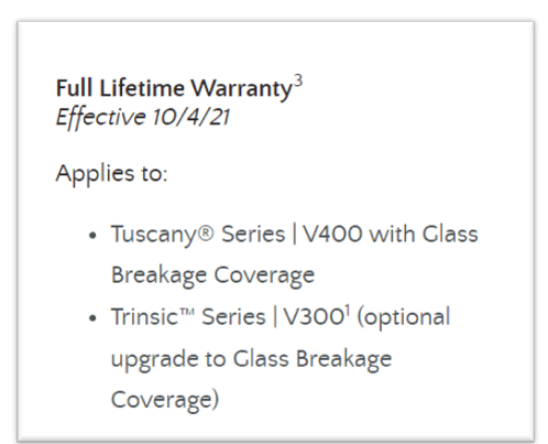 Milgard warranty - full lifetime
