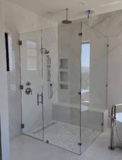 clear glass shower