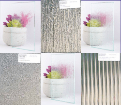 shower glass options, including patterned or textured glass